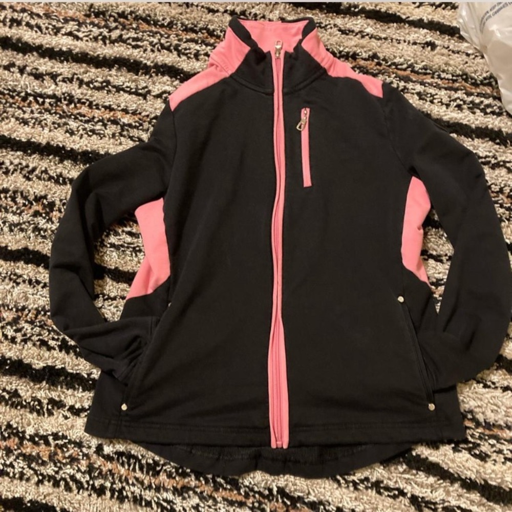 Black and Pink Zip-Up Jacket